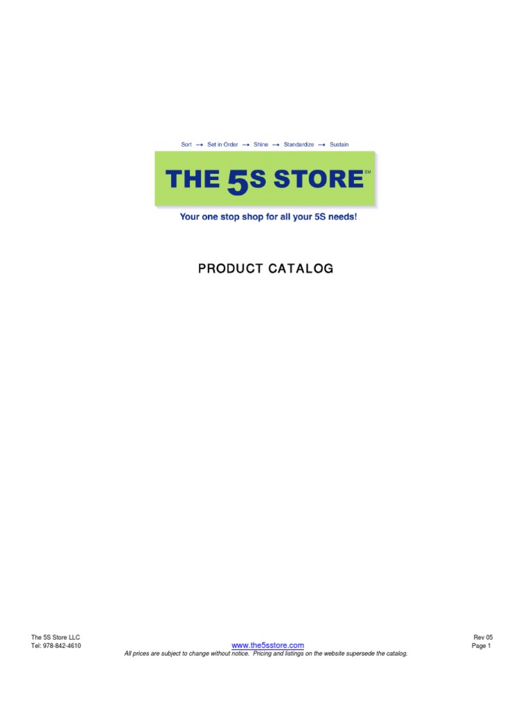 5scatalogue Useful Lean Manufacturing Polyvinyl - 