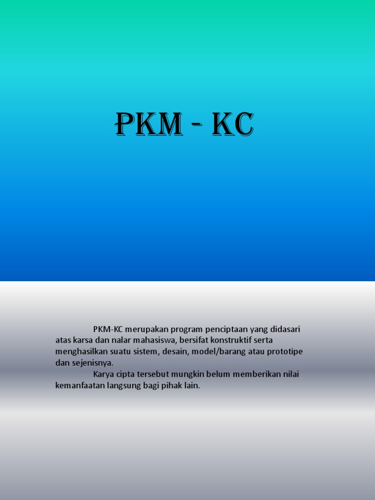 Panduan Penyusunan Proposal PKM-KC | PDF