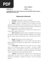 Elaboração de Glossário