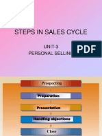 Steps in Sales Cycle: UNIT-3 Personal Selling