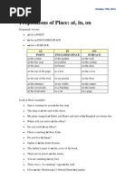 Preposition of Place