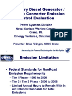 Stationary Diesel Generator / Catalytic Converter Emission Control Evaluation