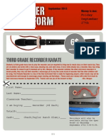 Recorder Order Form: Third Grade Recorder Karate