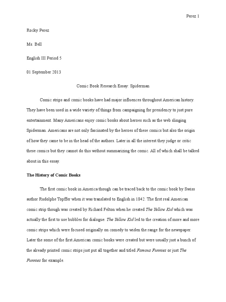 My favourite superhero spiderman essay image