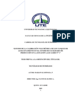 Calibración volumétrica de tanques de almacenamiento en estación petrolera