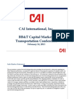 CAI International, Inc. BB&T Capital Markets Transportation Conference