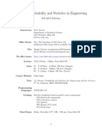 STA 130 - Probability and Statistics in Engineering: Fall 2013 Syllabus