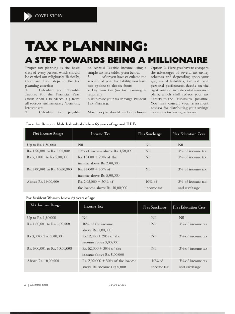 Tax Planning PDF Tax In India Taxes