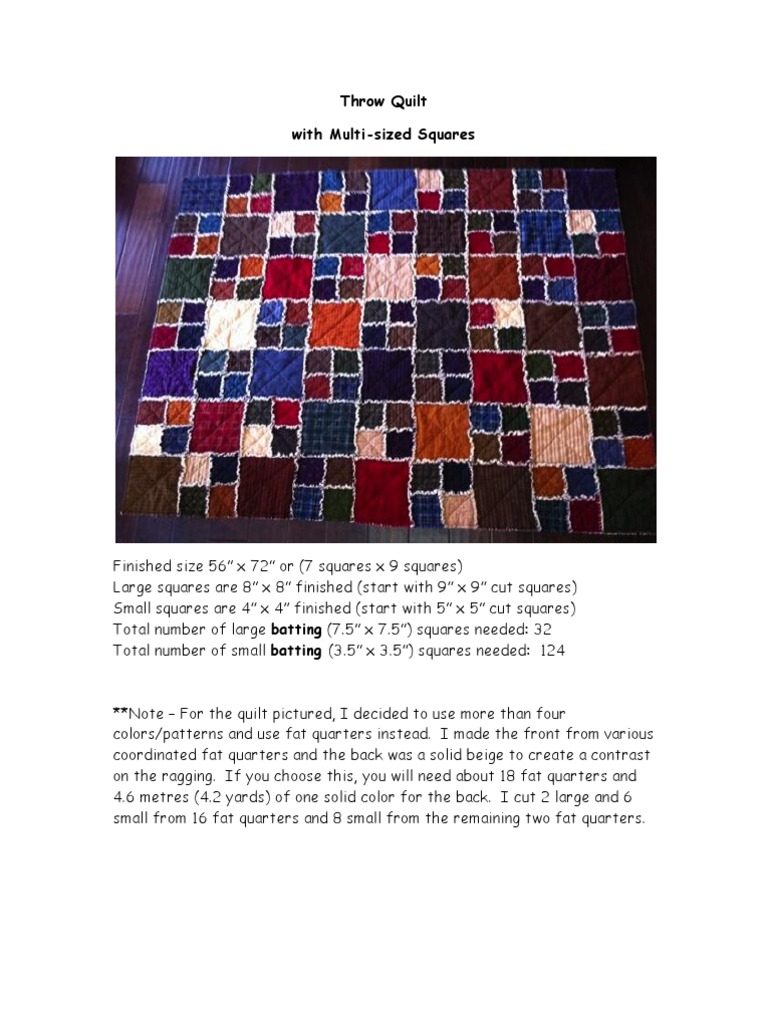 Multi-Sized Square Quilt Tutorial | PDF