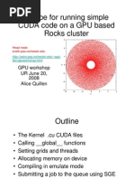 Recipe For Running Simple CUDA Code On A GPU Based Rocks Cluster