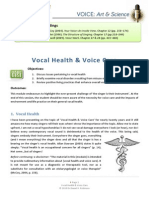 Vocal Health and Voice Care