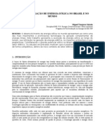 Estudo Da Geração de Energia Eólica No Brasil e No Mundo - Miguel (PIPGE)
