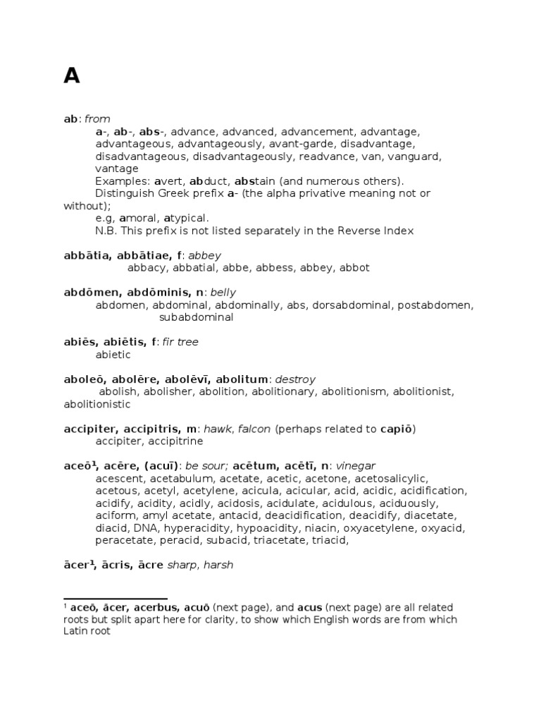 Greenwald's Latin Derivatives Packet | PDF | Nature, image size:768x1024
