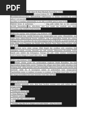 Teks Mc Halal Bi Halal Mushalla Nurul Huda 1434 H