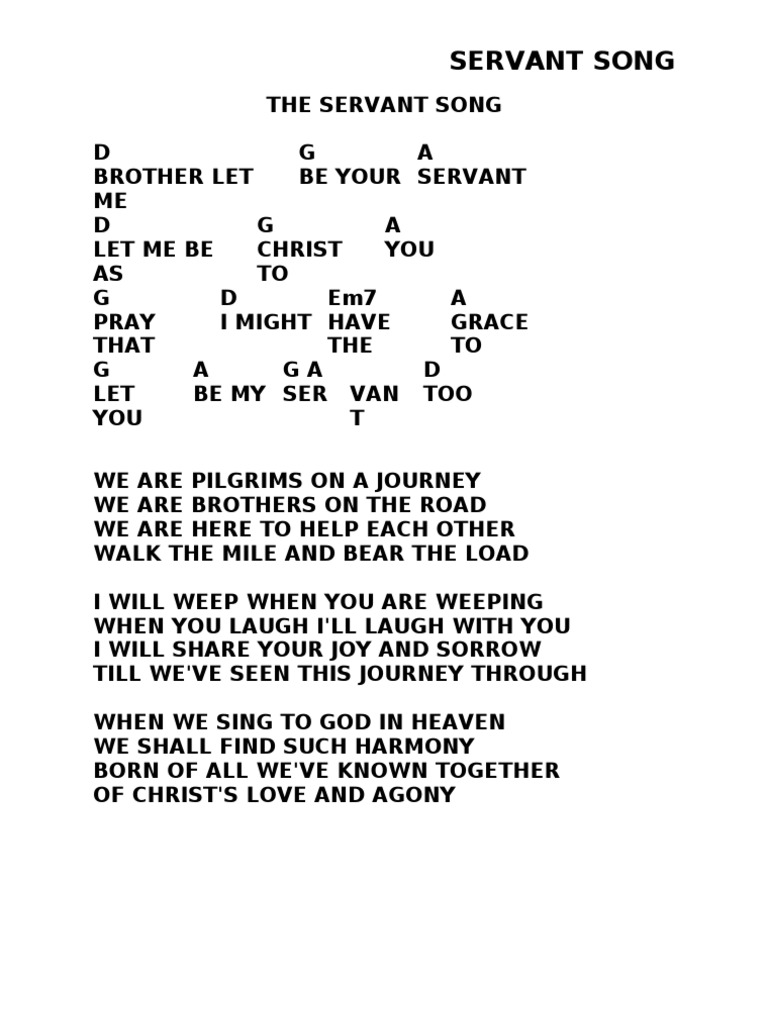 Servant Song: Used By Permission CCLI # 516366 | Religious Behaviour ...