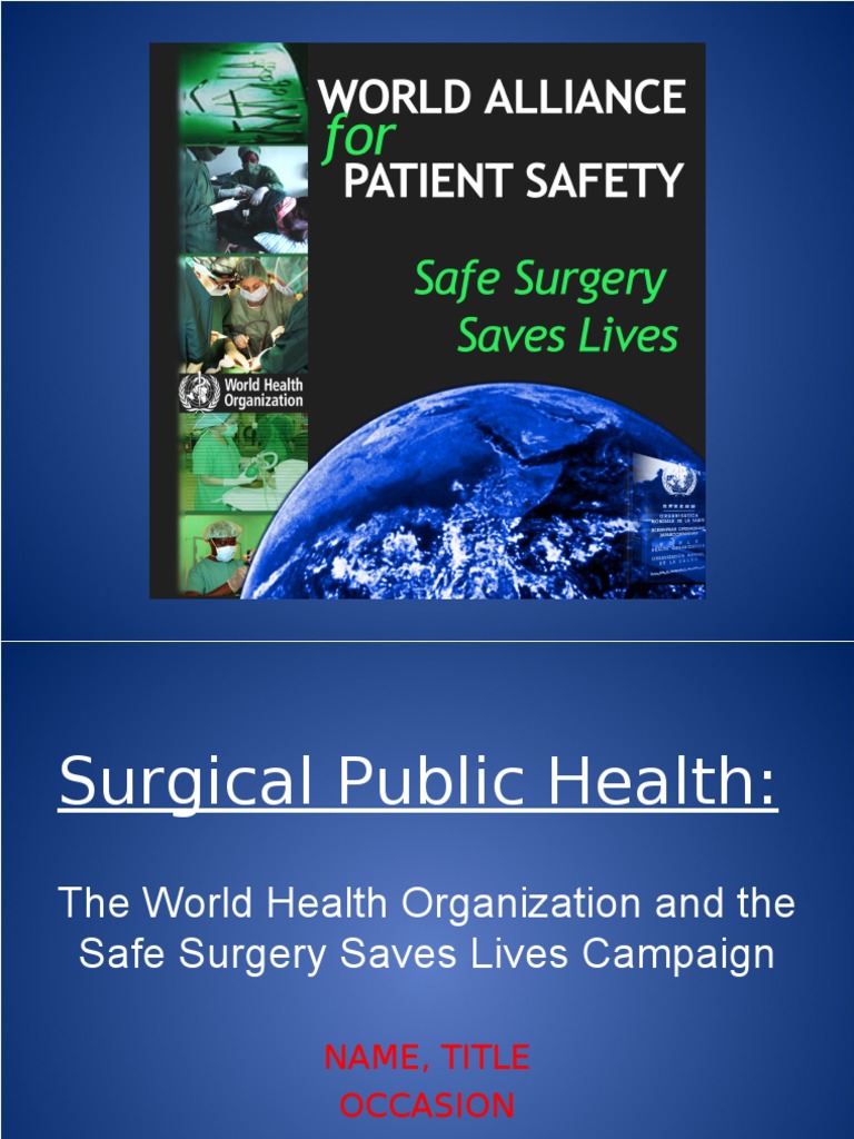 WHO Checklist for Safe Surgery | PDF | Surgery | Anesthesia