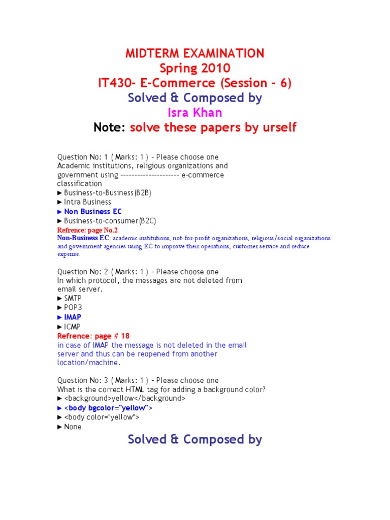 Midterm paper format image