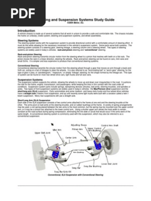 Studyguide Suspension and Steering