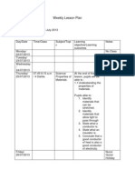 Weekly Lesson Plan 4lesson Plan