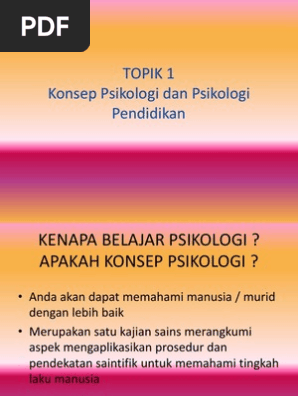 Konsep Psikologi Dan Psikologi Pendidikan Pdf