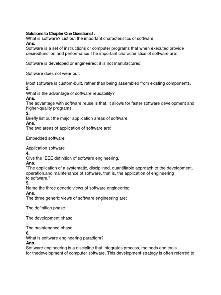 Software Engineering Q&A Guide | PDF