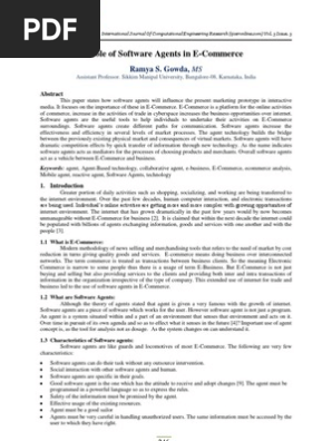 Role Of Software Agents As A Collaborative Tool Ecommerce Agent Based Model E Commerce