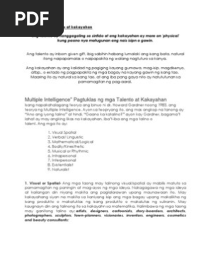 Multiple Intelligence Pdf