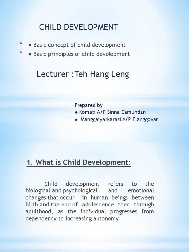 Child Development: Basic Concept of Child Development Basic Principles ...