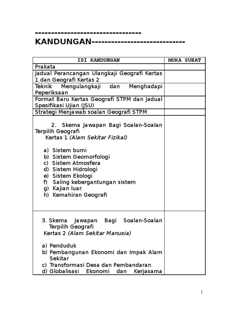 Soalan Percubaan Geografi Stpm Penggal 1 2019 Kelantan 