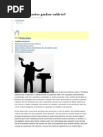 É lícito o pastor ganhar salário