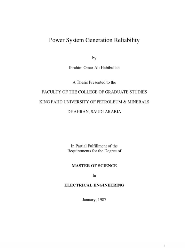 Power System Generation Reliability | PDF