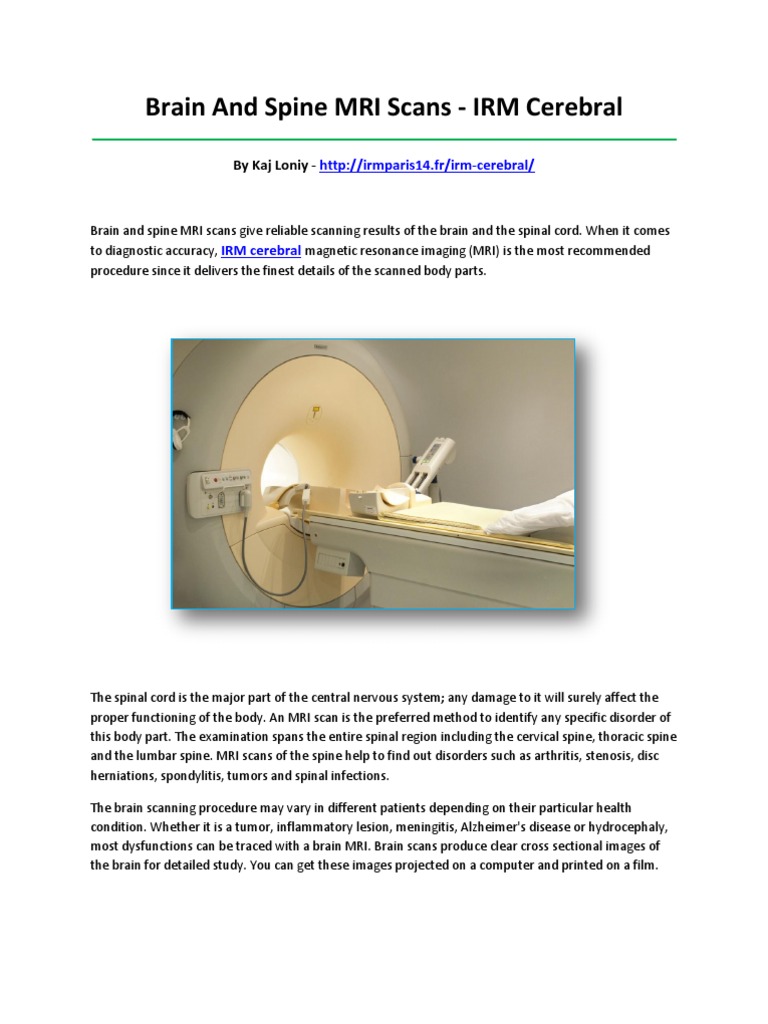 IRM Cerebral | PDF | Magnetic Resonance Imaging | Neuroimaging