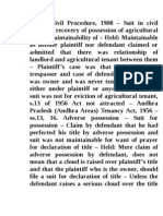 Suit for Possession for Agriculutral Land