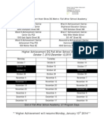 2013 Fall Parent Calendar