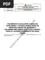 Proy-NRF-200 15-2-2013 Polímeros floculante a base de acrilamida y coagulante a base de hidroxicloruro de aluminio