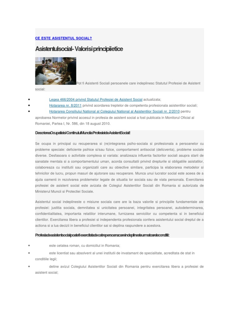 Ce Este Asistentul Social