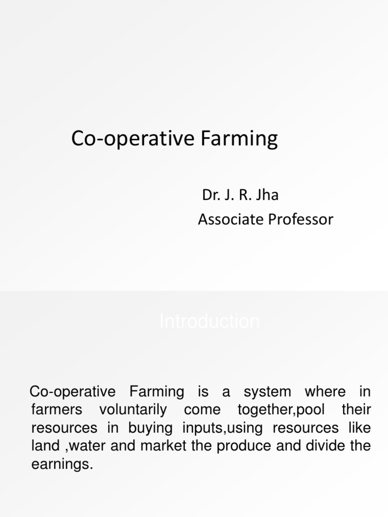 Cooperative Farming Pdf Cooperative Agriculture