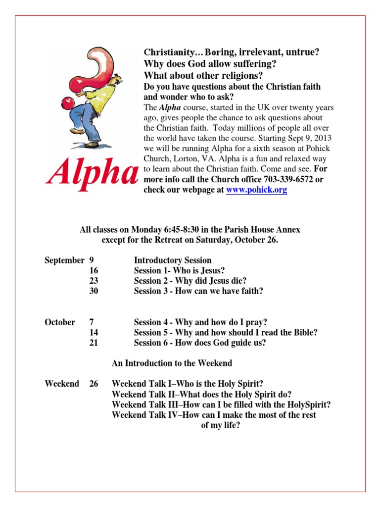 Join Alpha Course at Pohick Church | PDF