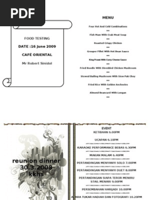 Wedding Menu