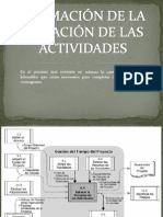 ESTIMACIÓN DE LA DURACIÓN DE LAS ACTIVIDADES