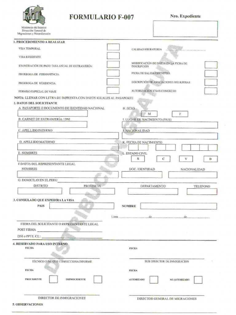 Formulario F-007 PDF | PDF