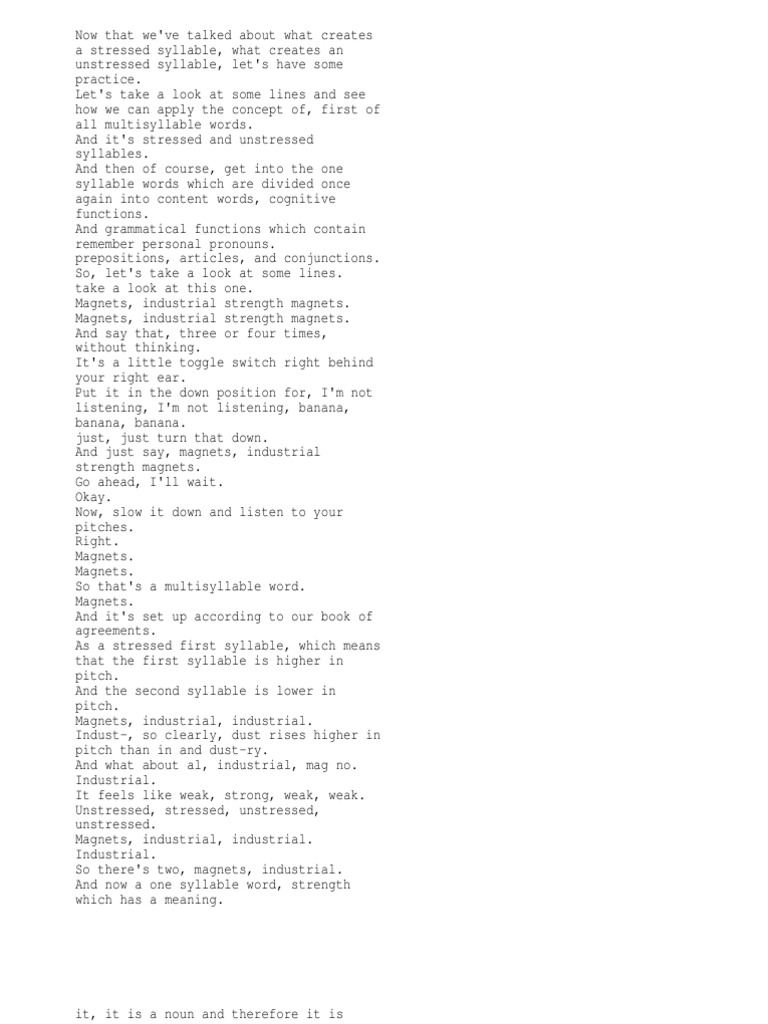 4 3 Stressed vs Unstressed Syllables Stress (Linguistics) Syllable