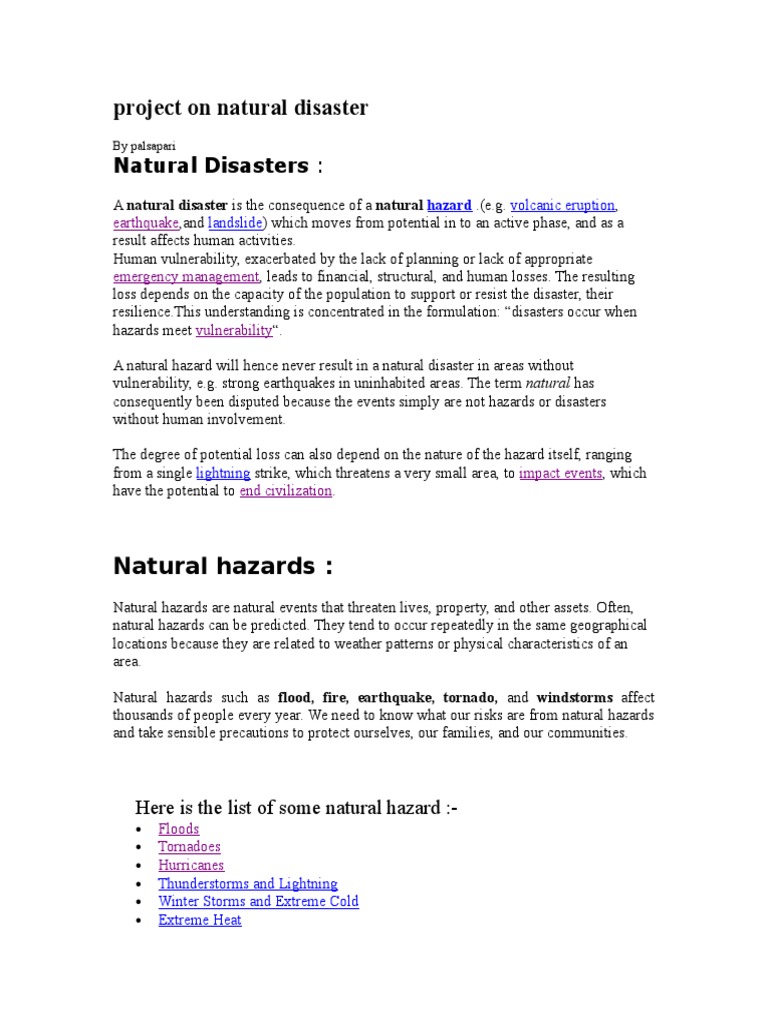 Full Project On Natural Disasters Tsunami Tropical Cyclones