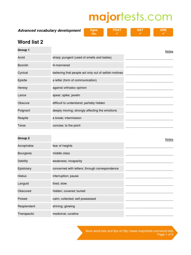 Word List 02 | PDF