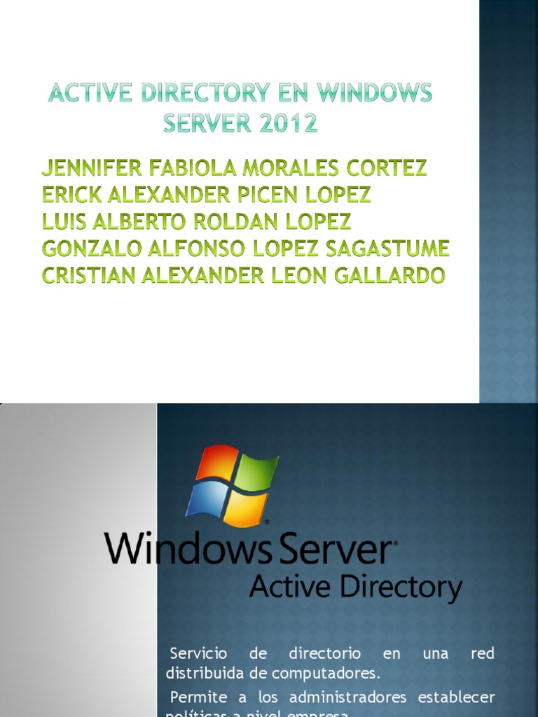 Active Directory en Windows Server 2012 | PDF | Directorio Activo ...