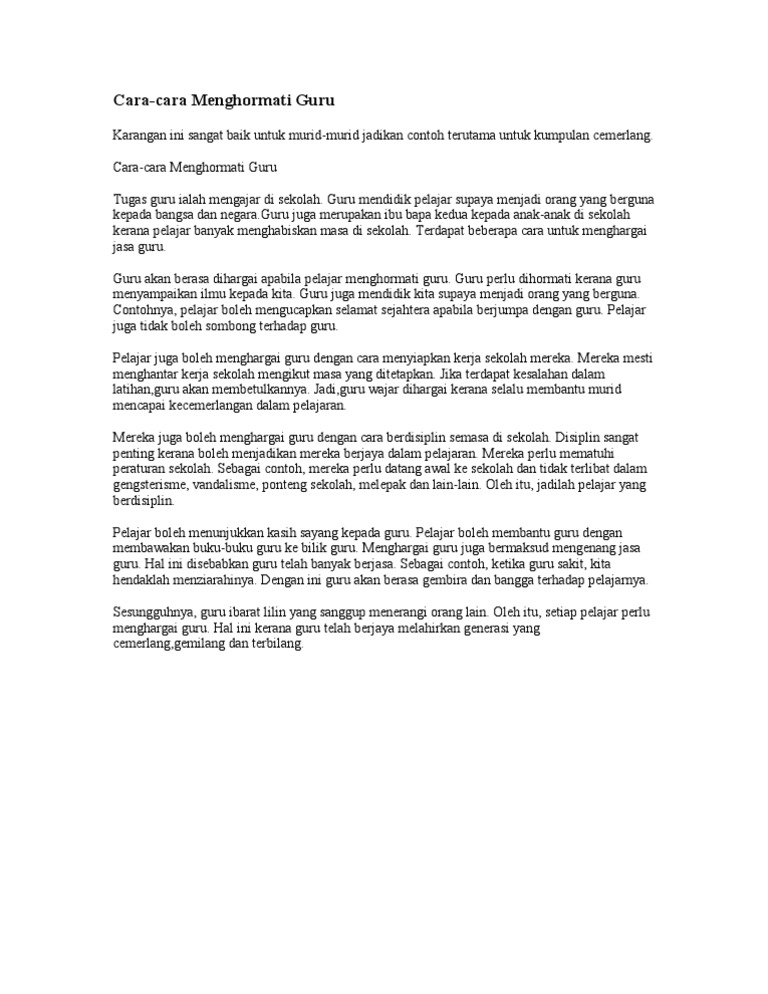 Cara Hormati Guru Anda