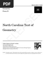 North Carolina Test of Geometry: Released