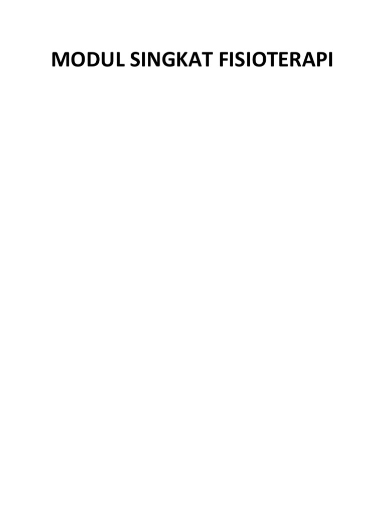 Modul Fisioterapi | PDF