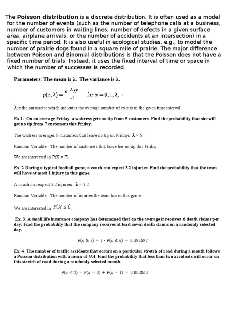 Poisson Distribution Examples | Probability Distribution | Poisson