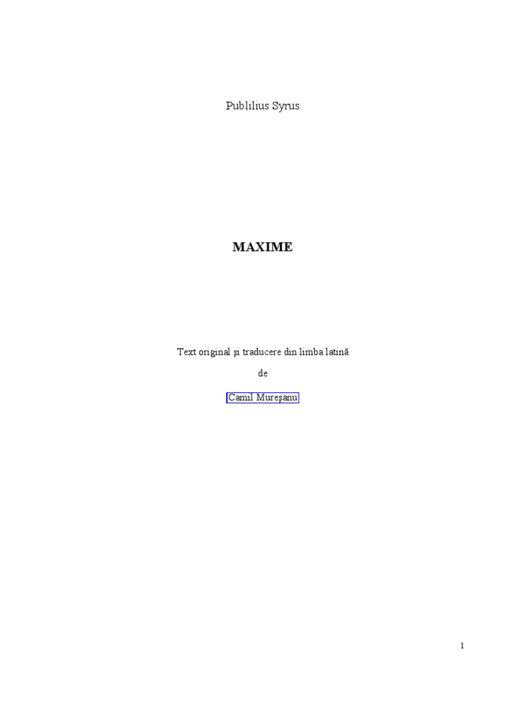 Maxime Latine | PDF